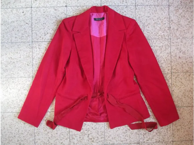 Autre Marque chaqueta florida Roja 