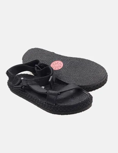 Bimba&Lola Sandalia negra plataforma