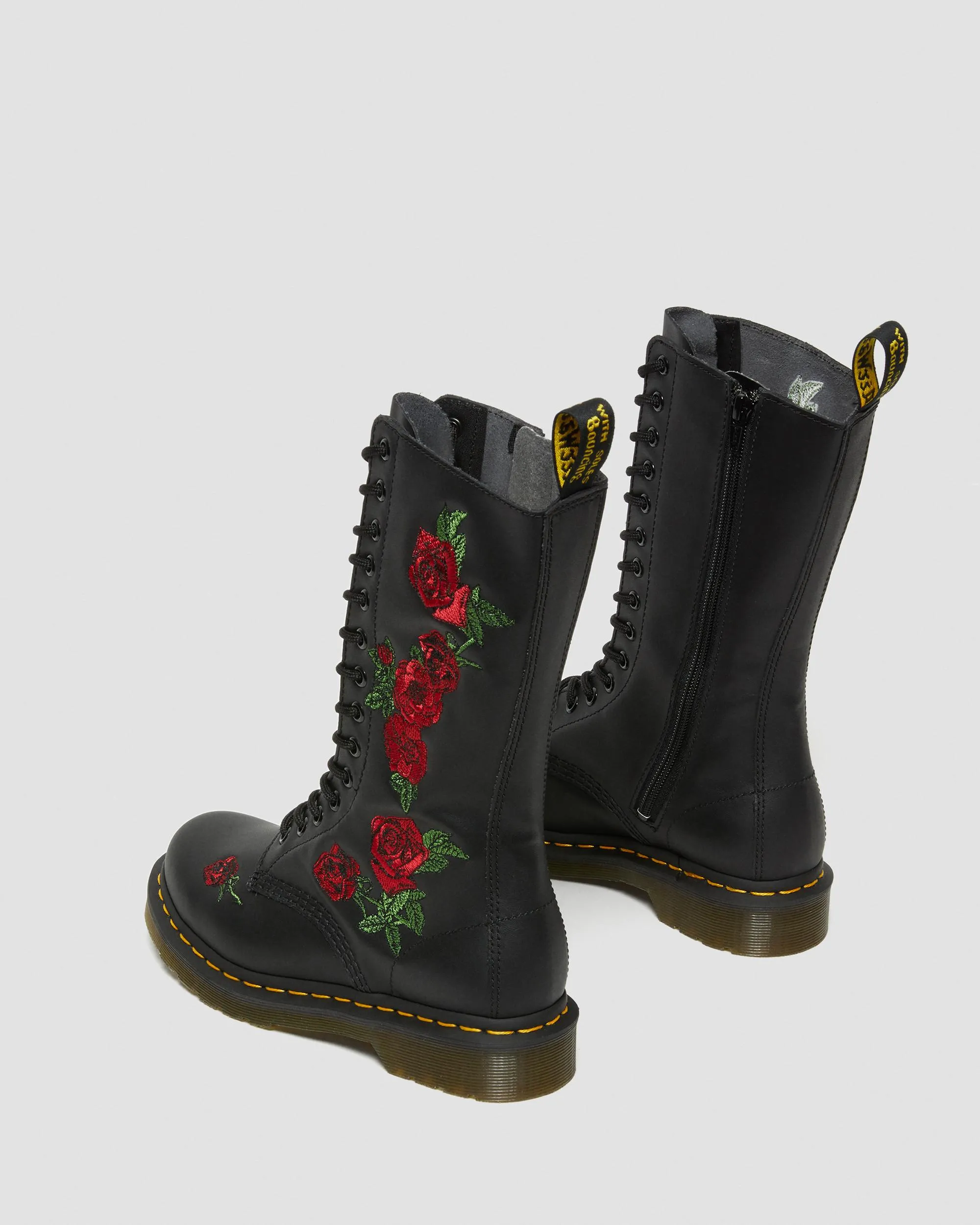 Botas 1914 Vonda de piel con bordado floral