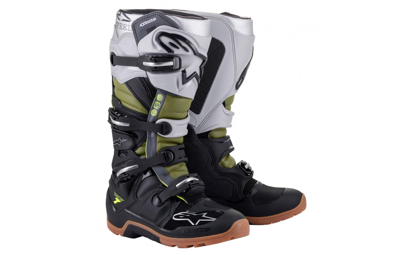 Botas Alpinestars Tech 7 Enduro Negro Verde Gris |2012114-1916|