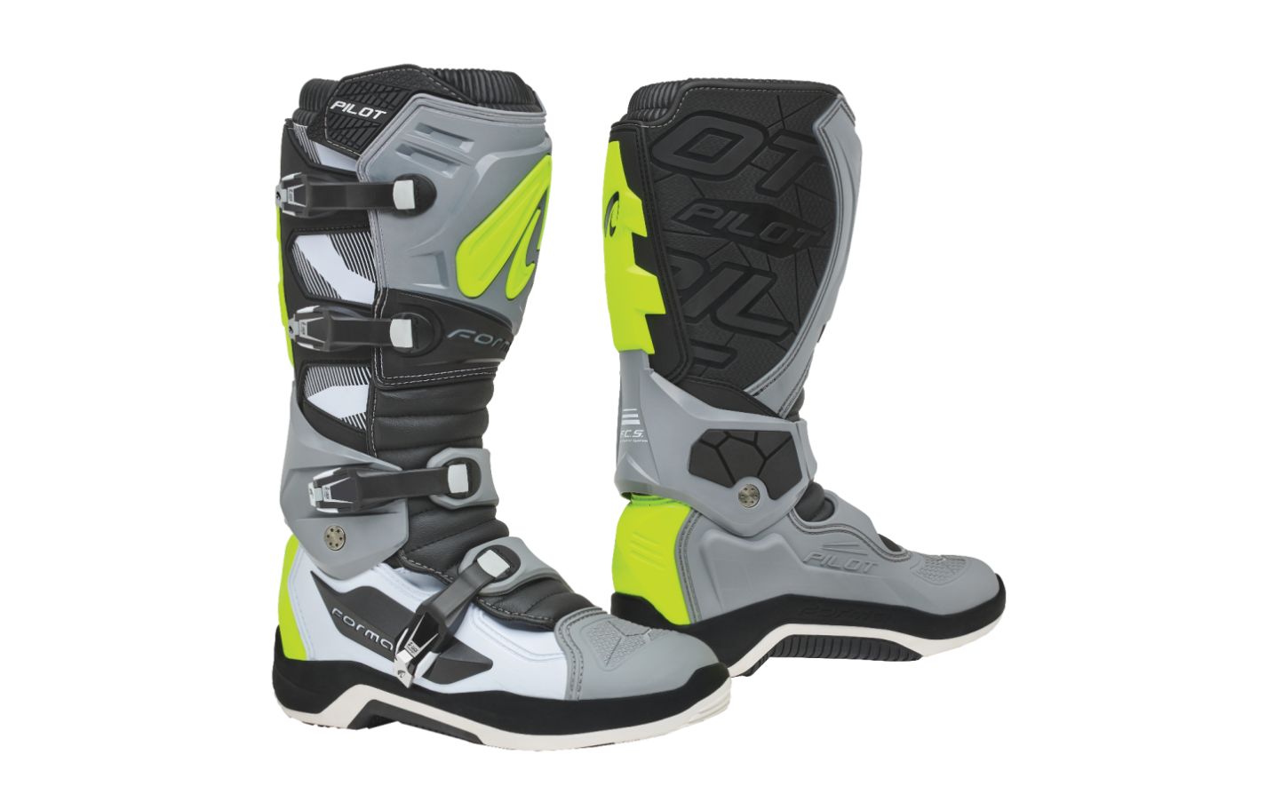 Botas Forma Pilot Gris Blanco Amarillo Fluor |FORC590-159878|