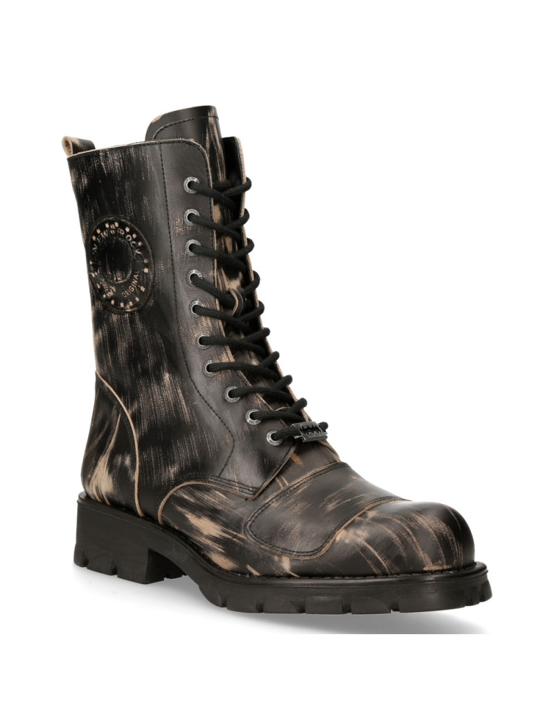 BOTAS MILITARES ALTAS ESTILO VINTAGE RAPADO MARRON