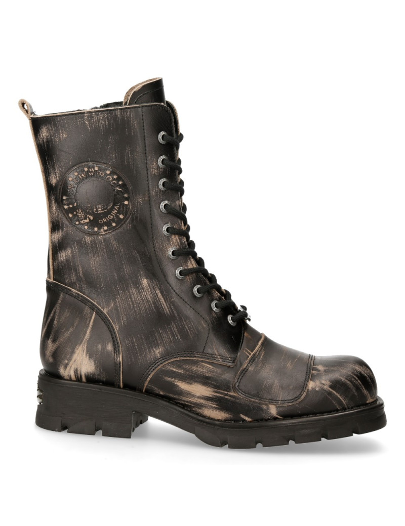 BOTAS MILITARES ALTAS ESTILO VINTAGE RAPADO MARRON