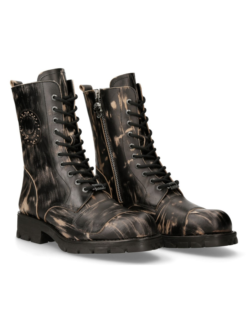 BOTAS MILITARES ALTAS ESTILO VINTAGE RAPADO MARRON