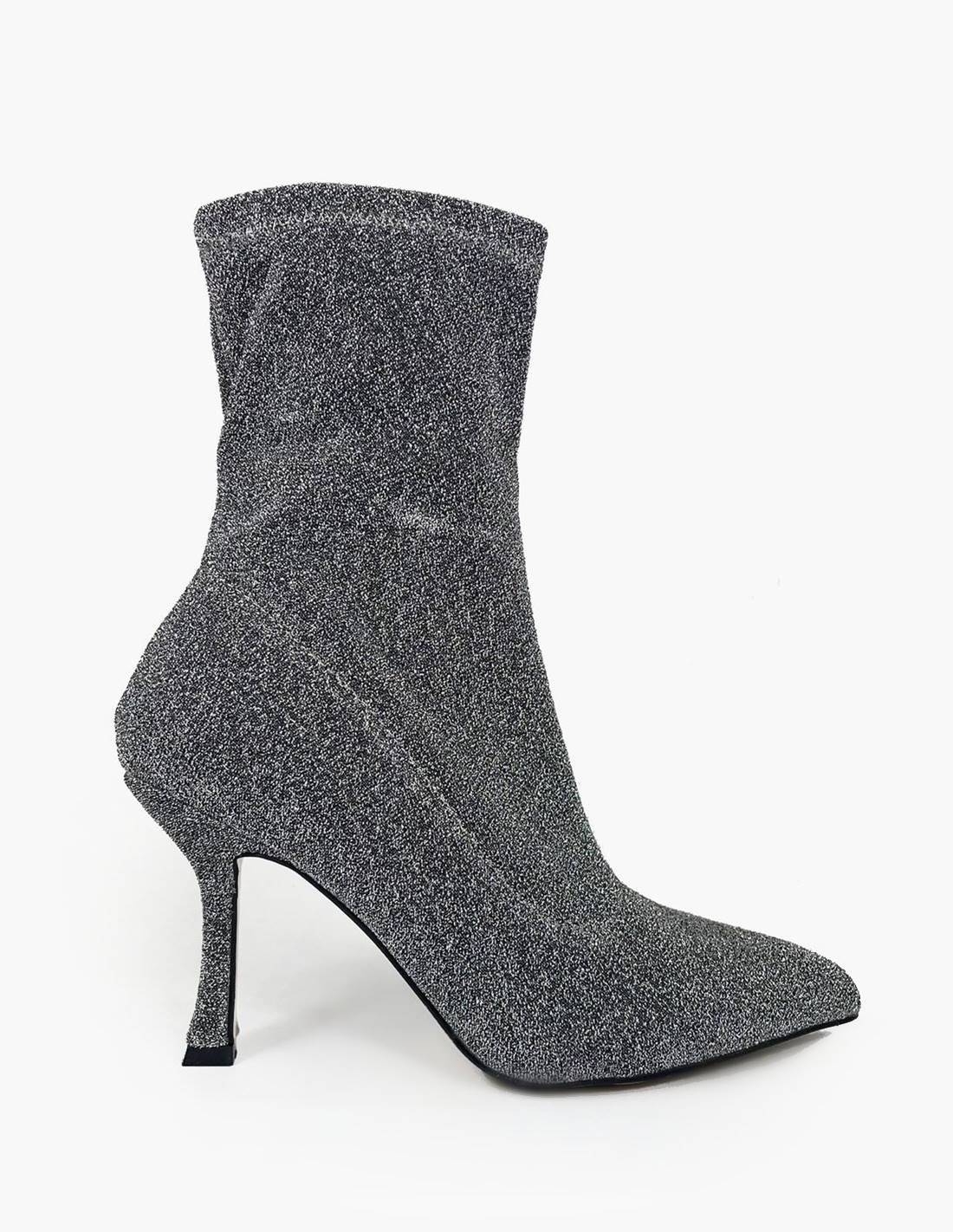 Botin brillo gris