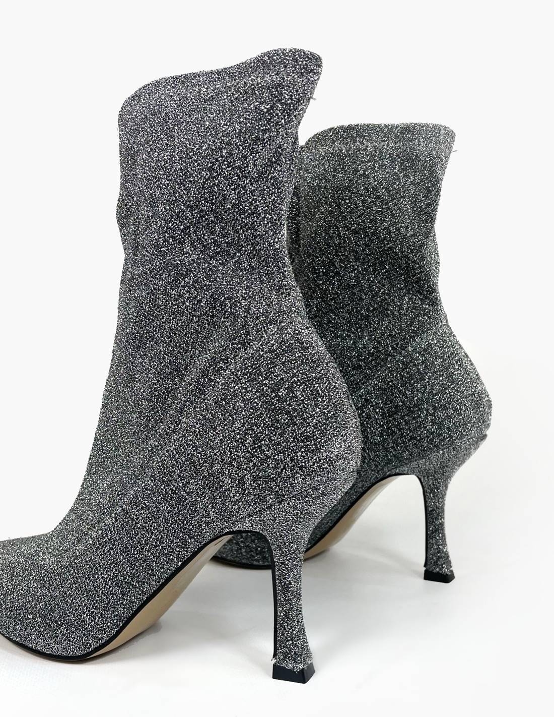 Botin brillo gris