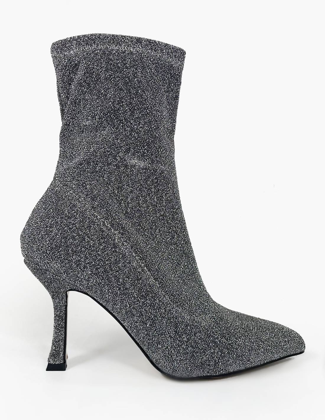 Botin brillo gris