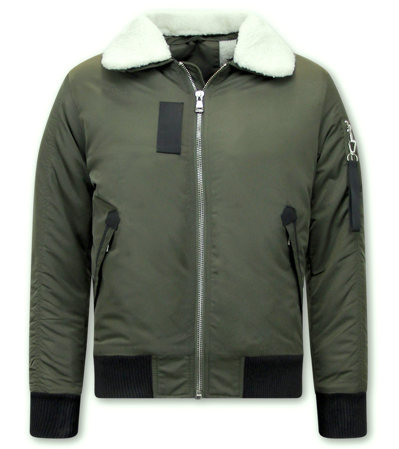 Chaqueta Bomber Para Hombre - H-3213 - Verde