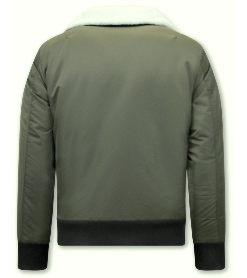 Chaqueta Bomber Para Hombre - H-3213 - Verde