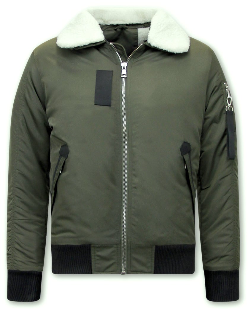 Chaqueta Bomber Para Hombre - H-3213 - Verde