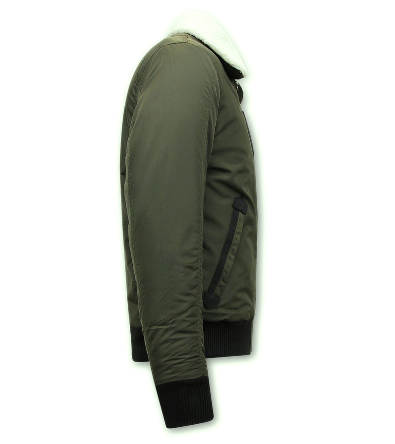 Chaqueta Bomber Para Hombre - H-3213 - Verde