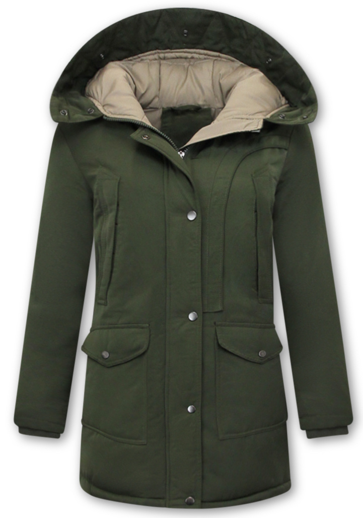 Chaqueta Con Capucha Acolchado Mujer - 8811 - Verde