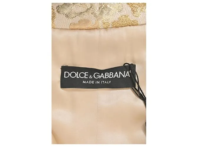 Chaqueta de brocado floral Dolce & Gabbana en acrílico dorado 