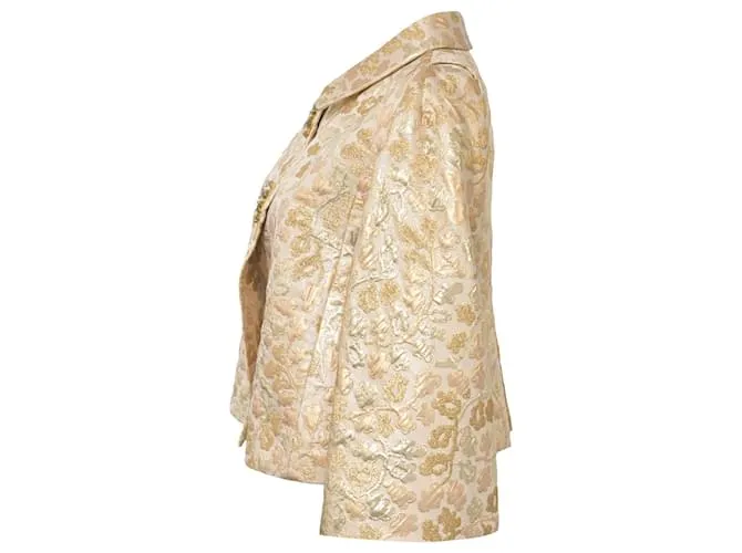 Chaqueta de brocado floral Dolce & Gabbana en acrílico dorado 