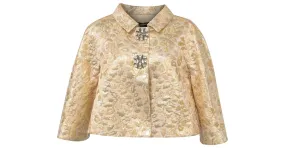 Chaqueta de brocado floral Dolce & Gabbana en acrílico dorado 