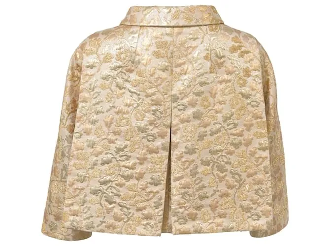 Chaqueta de brocado floral Dolce & Gabbana en acrílico dorado 