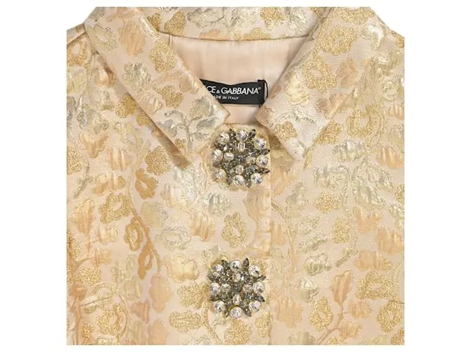 Chaqueta de brocado floral Dolce & Gabbana en acrílico dorado 