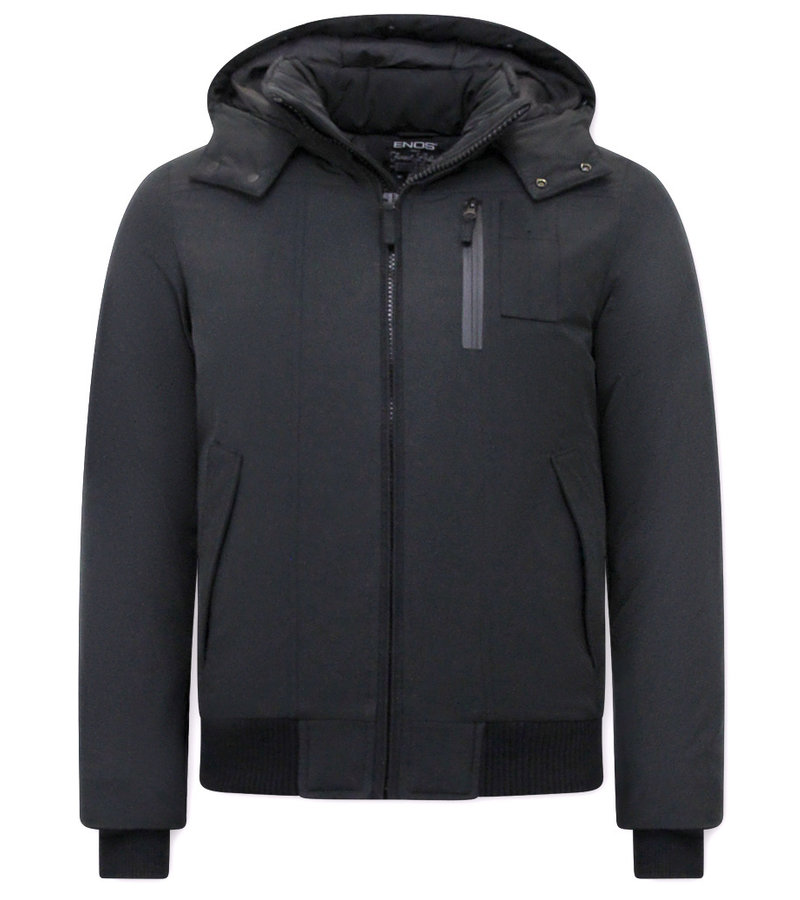 Chaqueta De Invierno Hombre Modelo Corto -7006 - Negro