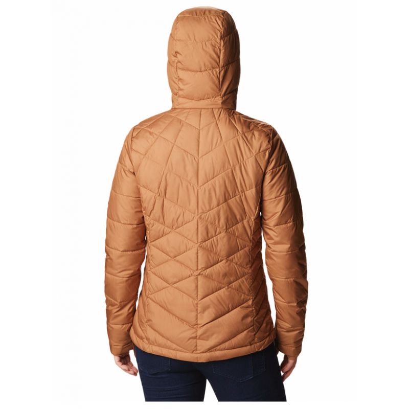 Chaqueta de plumón con capucha para mujer Columbia Heavenly (Camel Brown)