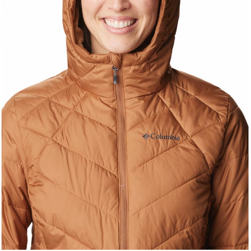 Chaqueta de plumón con capucha para mujer Columbia Heavenly (Camel Brown)