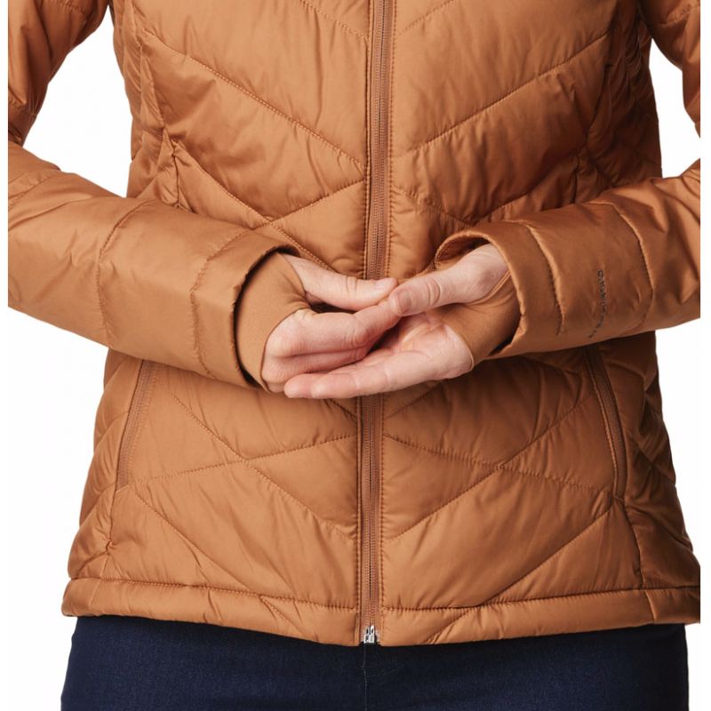 Chaqueta de plumón con capucha para mujer Columbia Heavenly (Camel Brown)