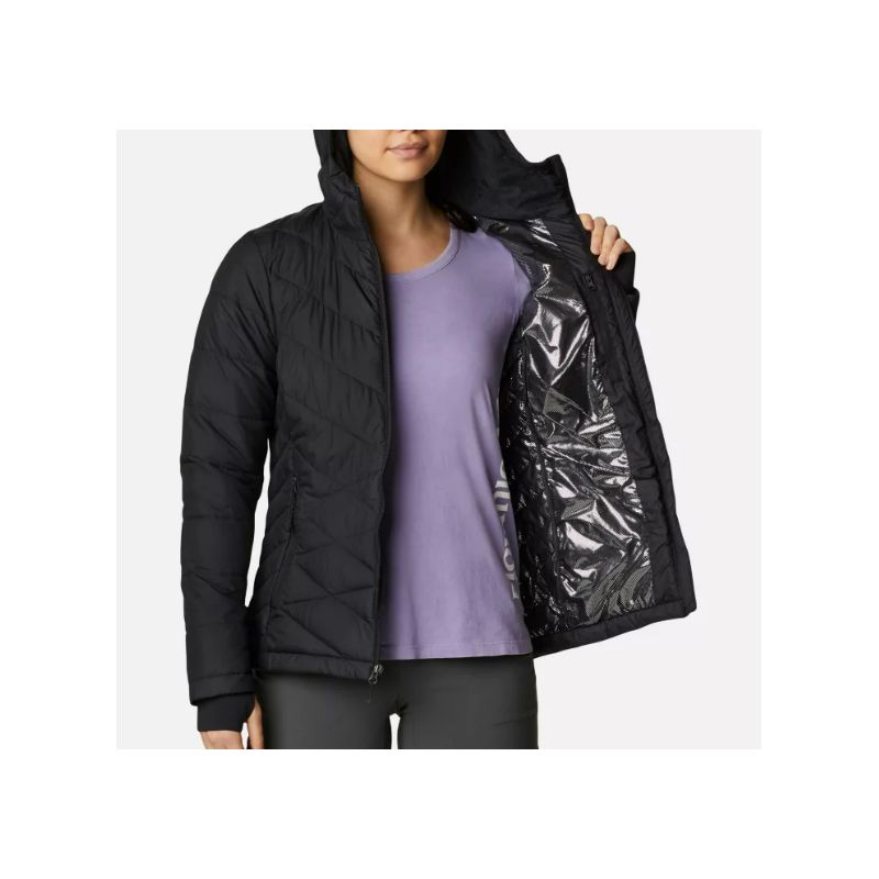 Chaqueta de plumón con capucha para mujer Columbia Heavenly (Negro)