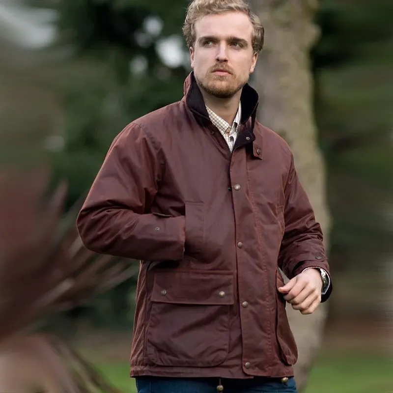 Chaqueta encerada Oxford Blue Kingsbridge Chestnut