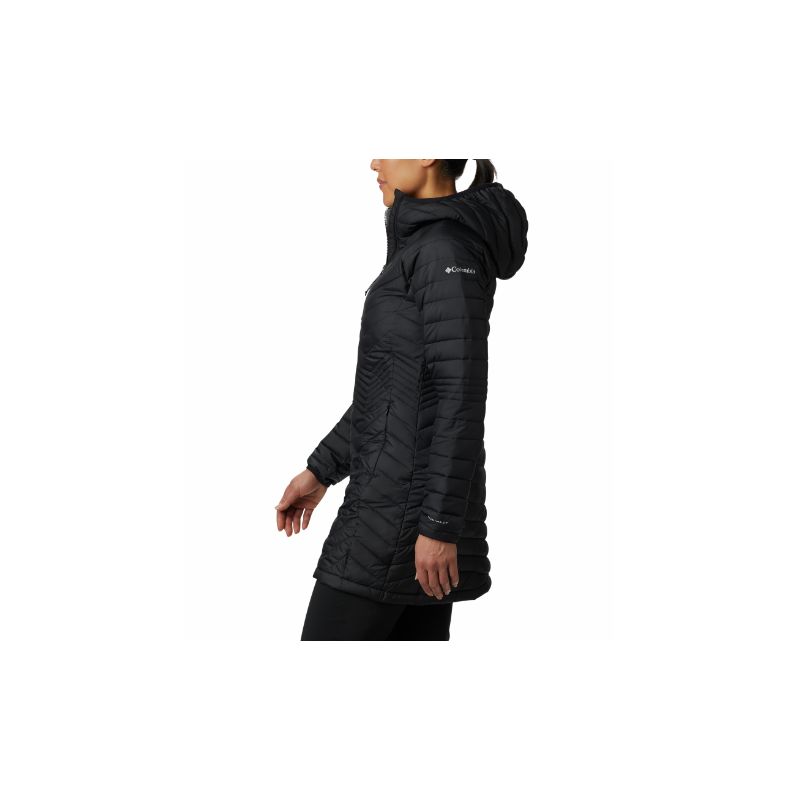 Chaqueta larga con capucha para mujer Columbia Powder Lite Mid (Dark Stone)