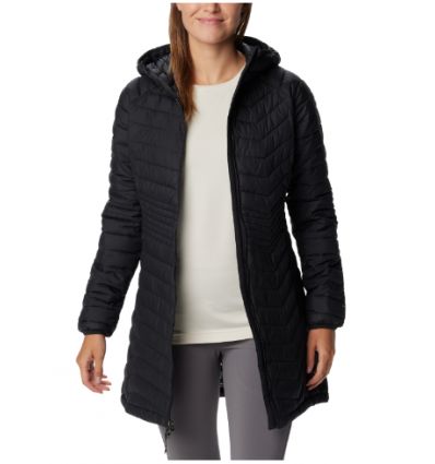 Chaqueta larga con capucha para mujer Columbia Powder Lite Mid (Dark Stone)