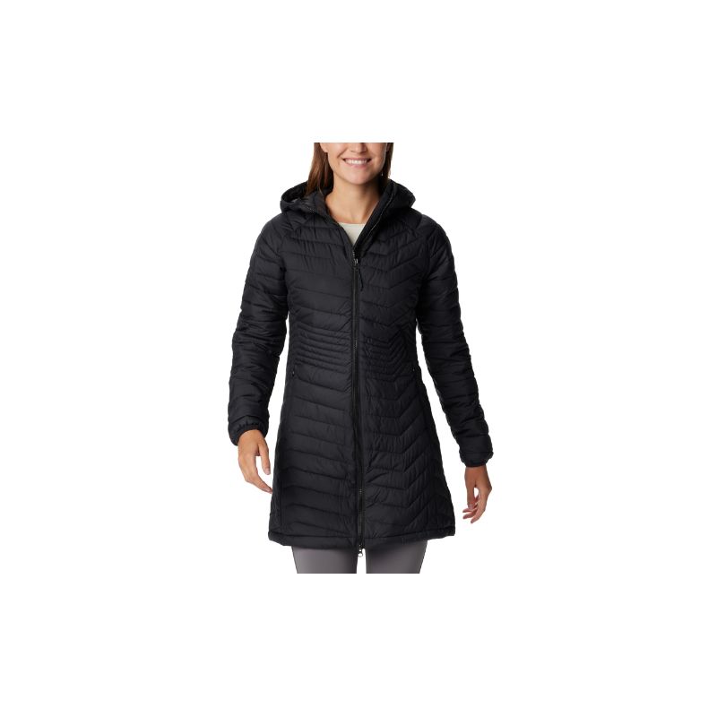 Chaqueta larga con capucha para mujer Columbia Powder Lite Mid (Dark Stone)