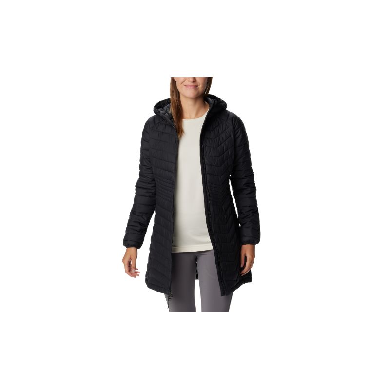 Chaqueta larga con capucha para mujer Columbia Powder Lite Mid (Dark Stone)