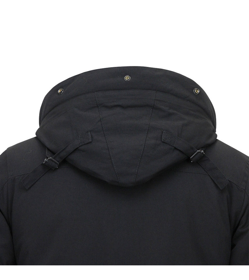 Chaqueta Parka Larga de Hombre con Capucha - 891 - Negro