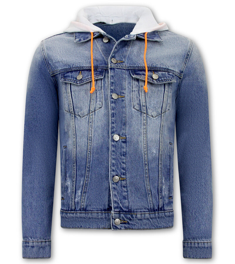 Chaqueta Vaquera con Capucha Hombre - RJ-966 - Azul