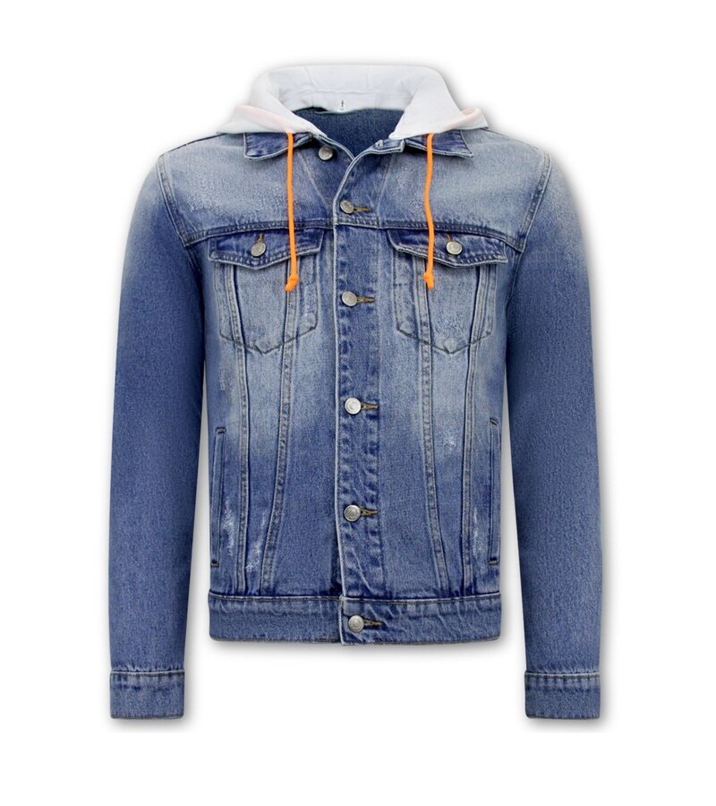 Chaqueta Vaquera con Capucha Hombre - RJ-966 - Azul