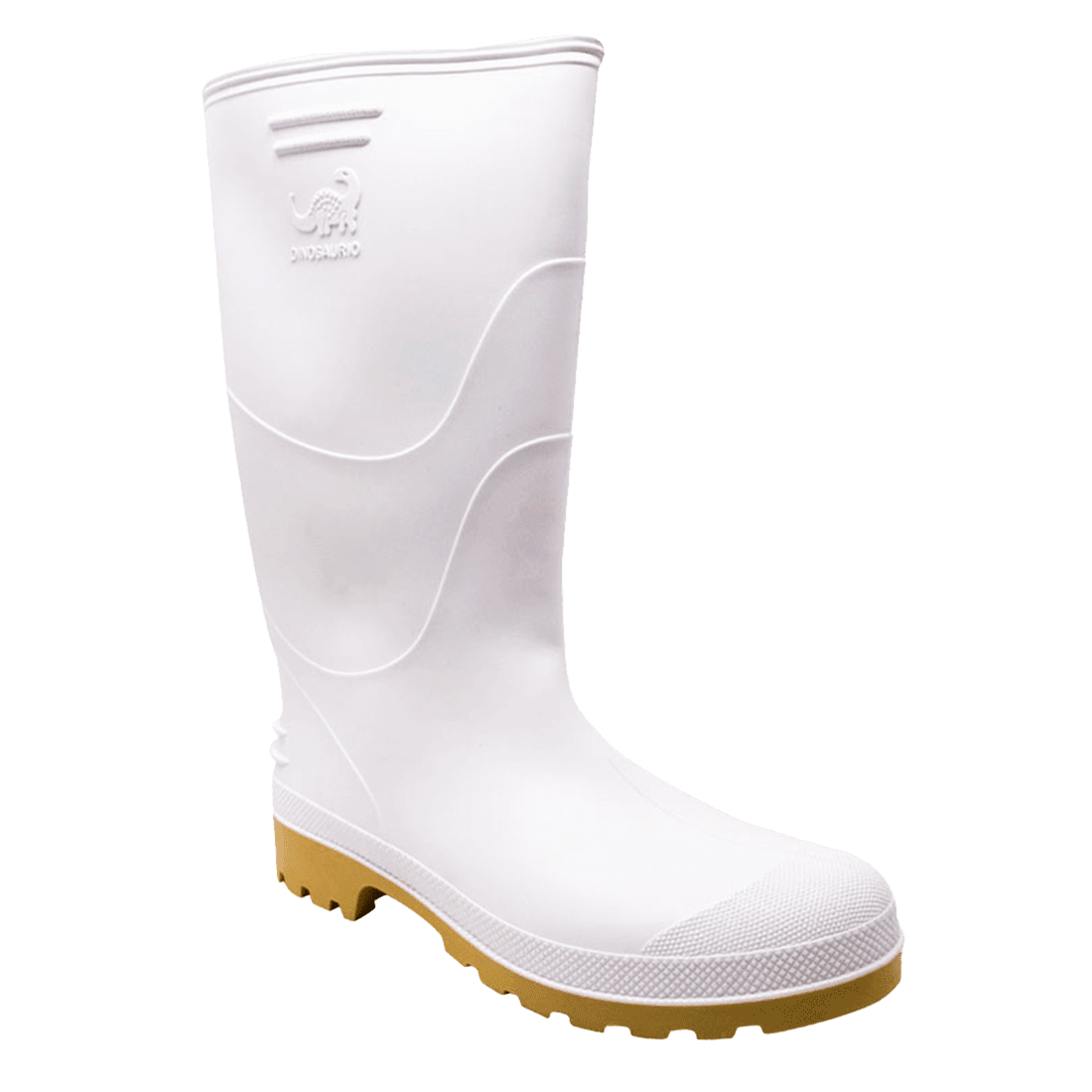 Dinosaurio pp-1015b-05.5 talla 37 par de botas de pvc antideslizantes blancas altas