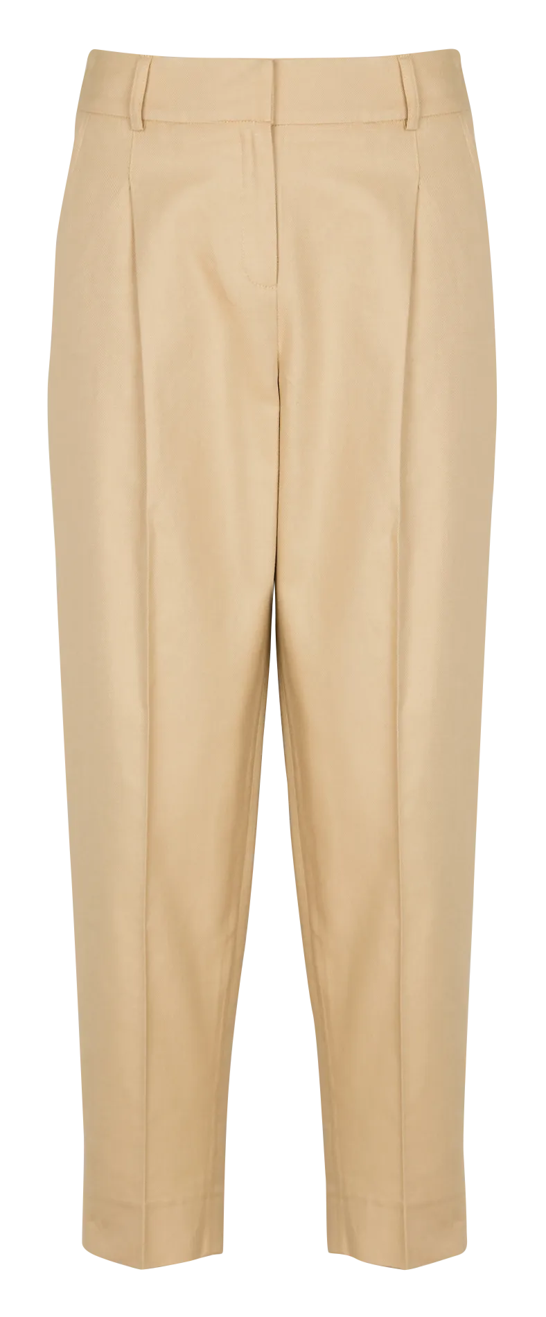 FLAVIE - Pantalón de mezcla de algodón con pinzas en beige