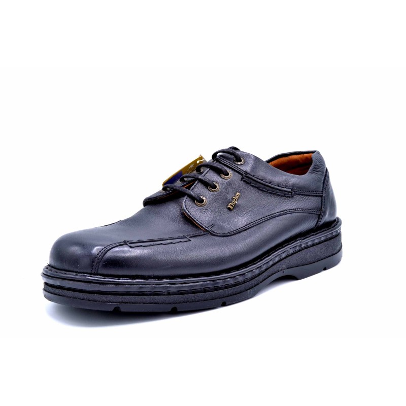 Fluchos 3532 negro | Zapato de piel con cordones horma ancha