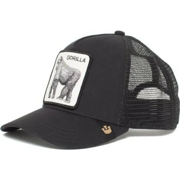 Gorra Animales GOORIN BROS Gorilla ajustable y rejilla BUTCH TRUCKER negra/Black gorila King of the Jungle