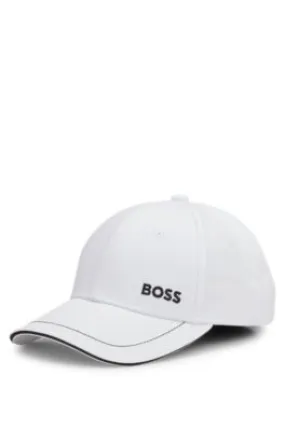 Gorra de sarga de algodón con logo bordado y hebilla de metal