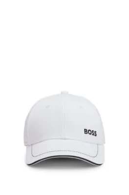 Gorra de sarga de algodón con logo bordado y hebilla de metal