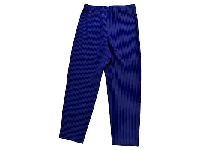 Issey Miyake Pantalón Homme Plissé Azul Royale 