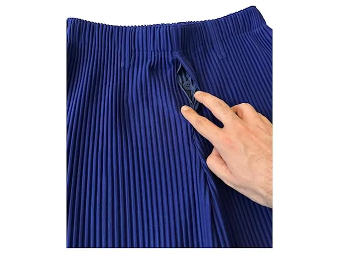 Issey Miyake Pantalón Homme Plissé Azul Royale 