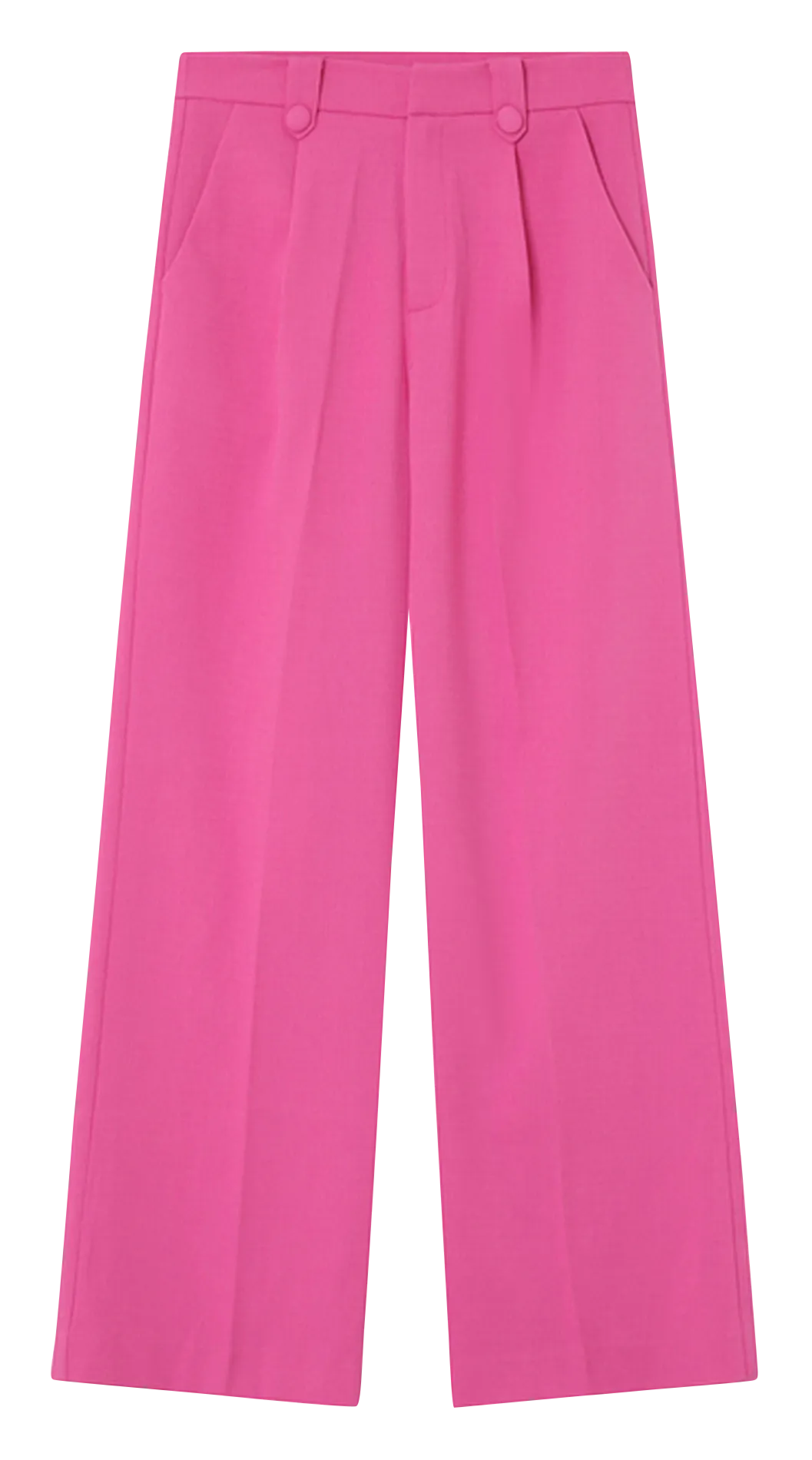 MARLY - Pantalón recto de jacquard de talle alto en rosa