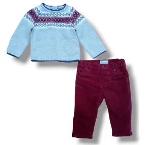 Mayoral Conjunto Pack de bebé Niño 2598 GRIS-GRANATE CORDONETS