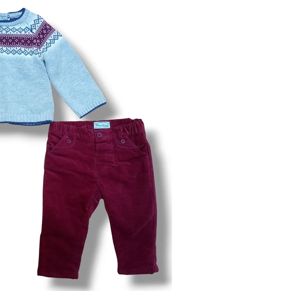 Mayoral Conjunto Pack de bebé Niño 2598 GRIS-GRANATE CORDONETS