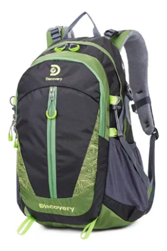 Mochila Discovery Adventures 40 Litros Grande Super Amplia C Color Verde/negro Diseño De La Tela Lisa