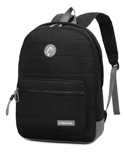 Mochila Head, Con Refuerzos Seguridad Comoda Resistente Color Negro Diseño De La Tela Lisa