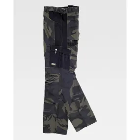 Pantalón con estampado camuflaje con refuerzo en rodillas WORKTEAM S8515