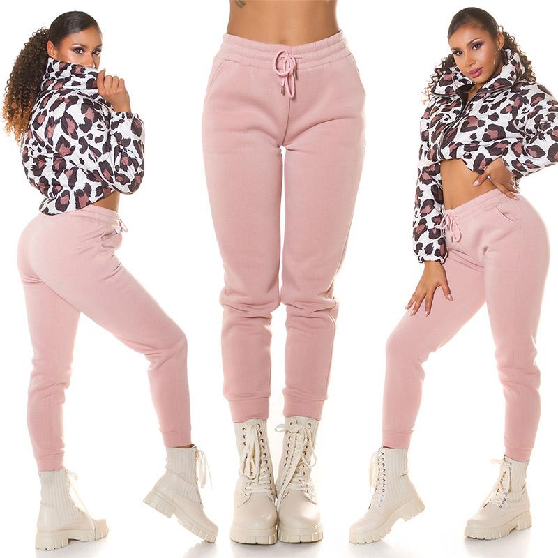 Pantalón de cintura alta sport rosa