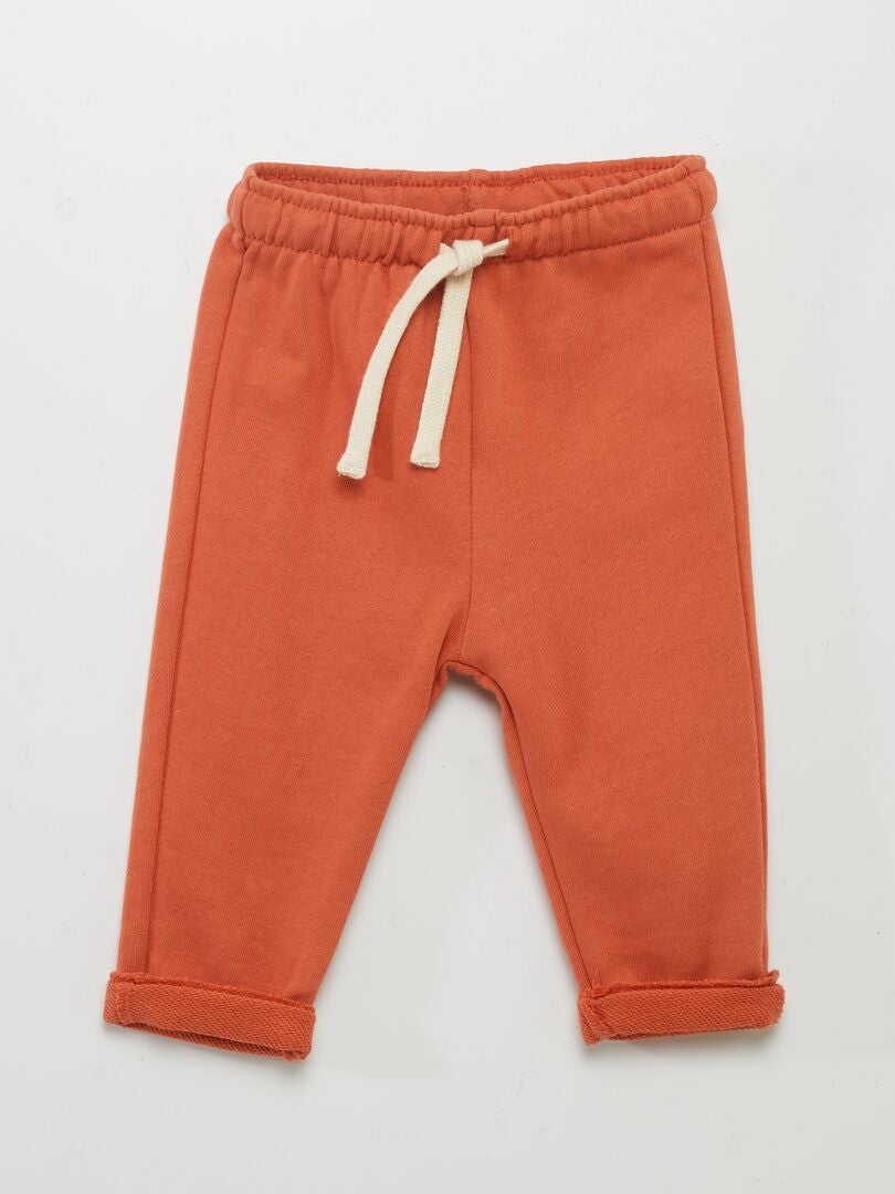 Pantalón de jogging de tejido de chándal - NARANJA